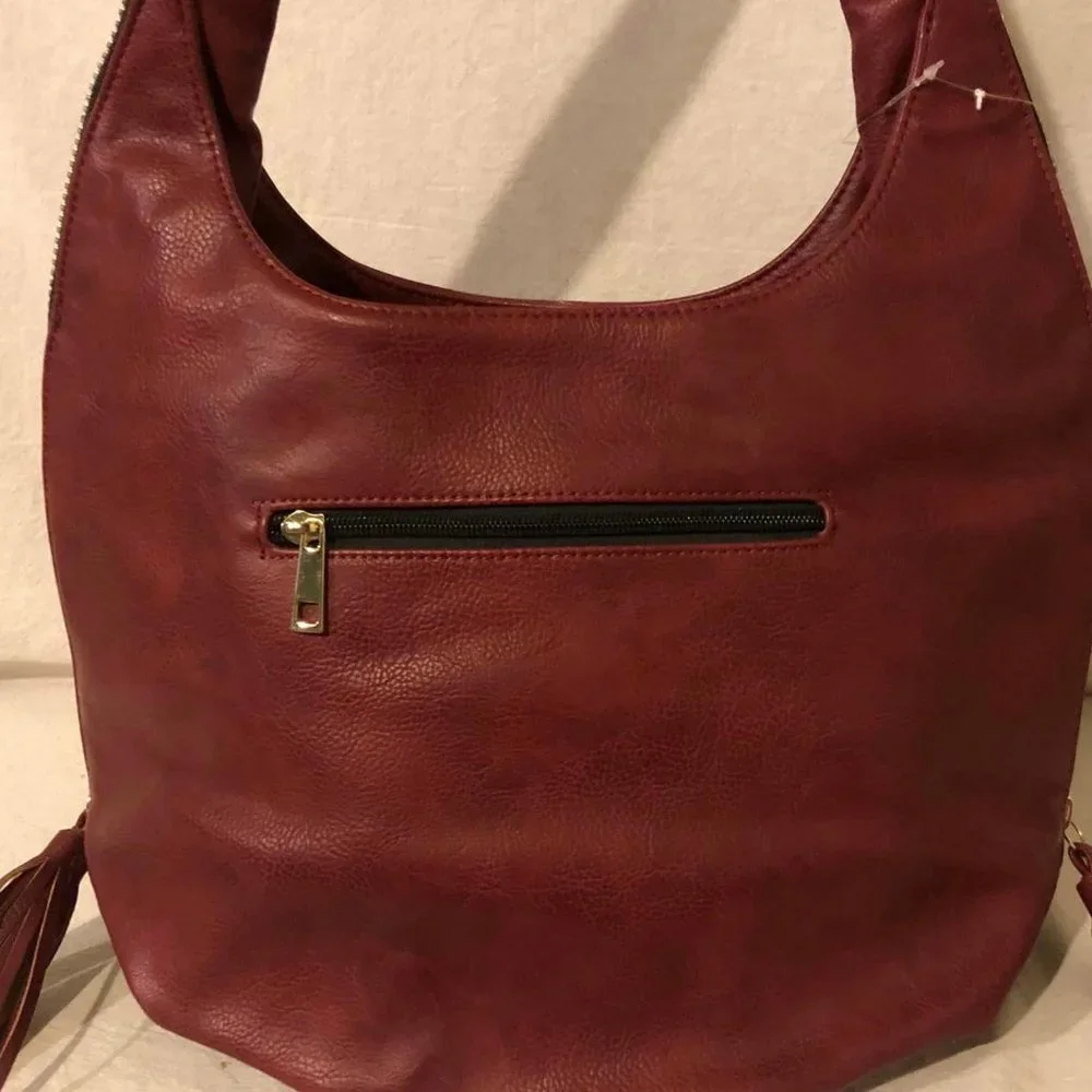 NWT Massini Maroon Hobo/Handbag